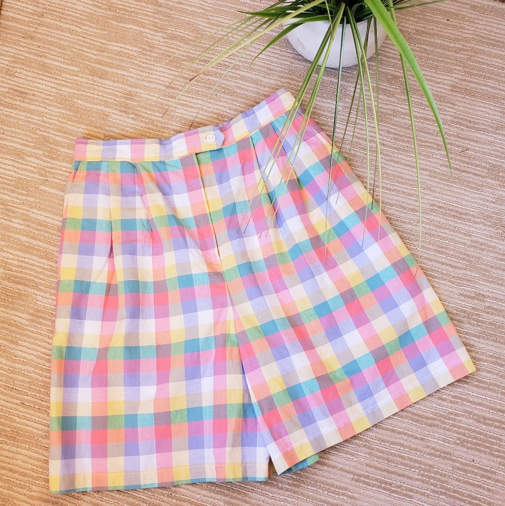 Vintage Colorful Plaid Shorts